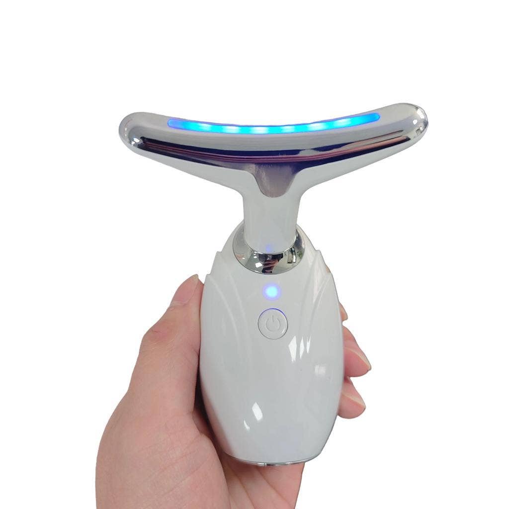 Handheld Neck & Face Lifting LED therapy device for wrinkle removal and skin rejuvenation.
