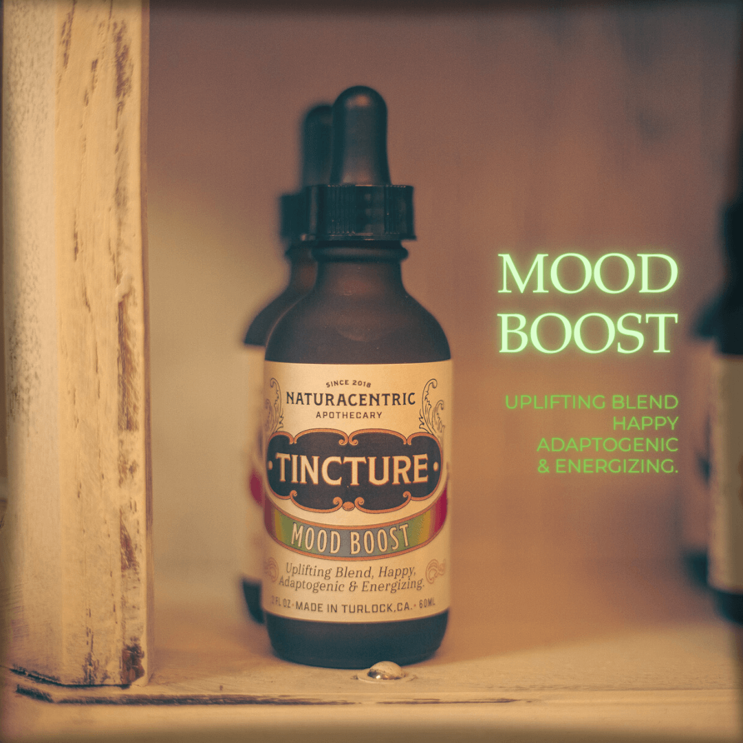 Champagne Apothecary carries Naturacentric Tinctures! Mood Boost, uplifting blend, happy, adaptogenic & energizing