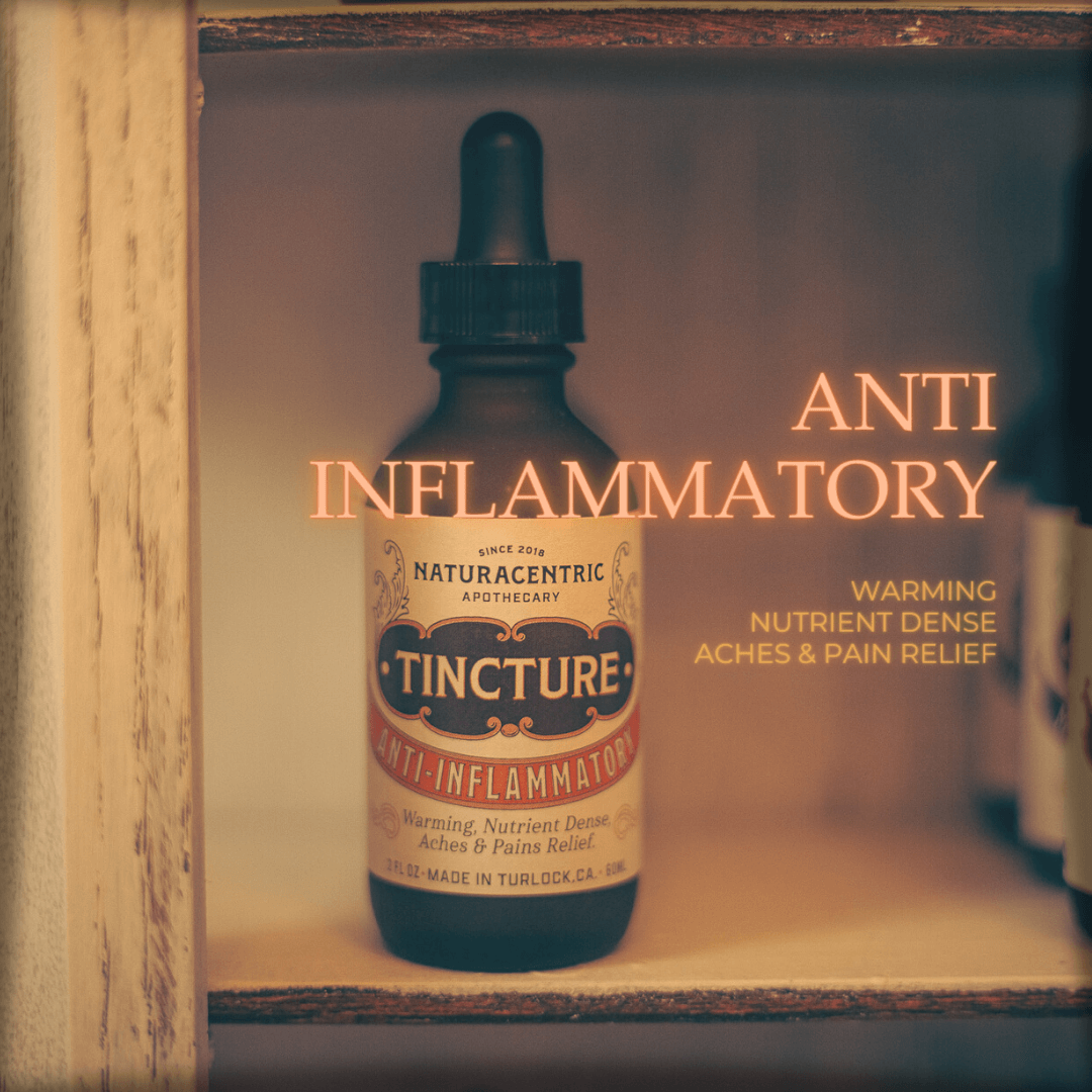 Champagne Apothecary carries Naturacentric Tinctures! Anti-Inflammatory for warming, nutrient dense, aches & pains relief.