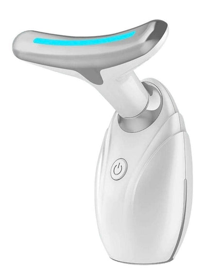 Neck and face lifting LED therapy device for wrinkle removal and skin rejuvenation.