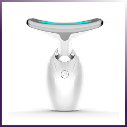 Neck and face lifting LED therapy device for wrinkle removal and skin rejuvenation.